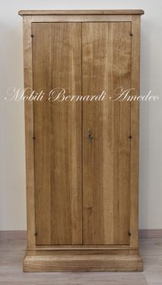 Cabinet in solid walnut wood with antiqued light color finish